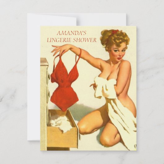 Lingerie nuptiale invitation à la douche (Devant)