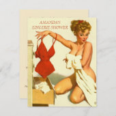 Lingerie nuptiale invitation à la douche (Devant / Derrière)
