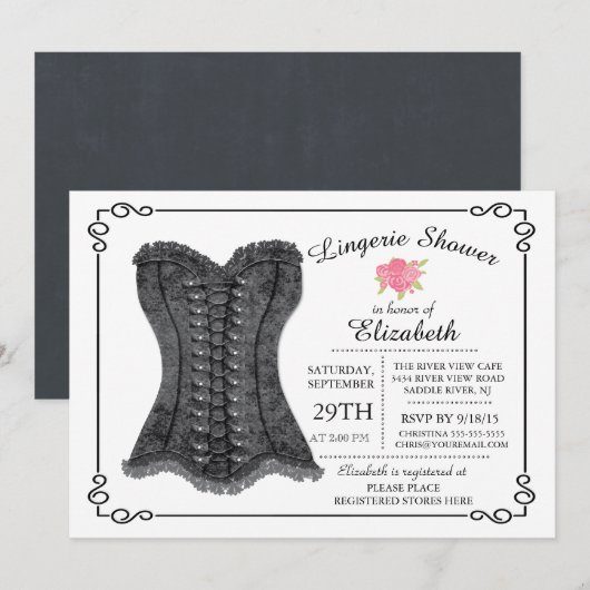 Lingerie nuptiale moderne et amusante Invitation (Devant / Derrière)