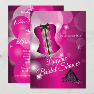 Lingerie Pink Vrijgezellenfeest Party Kaart