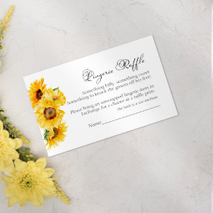 Lingerie Raffle Sunflowe Floral Herfst Vrijgezelle Informatiekaartje