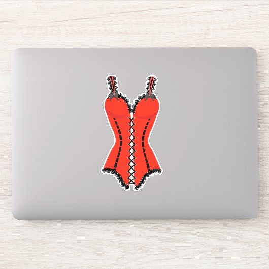 Lingerie Rood en Zwart Sticker (Computer)