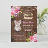 Lingerie rose Douche Fleurs de bois Invitation (Debout devant)