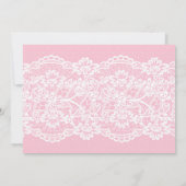 Lingerie rose douche invitation dentelle en tablea (Dos)