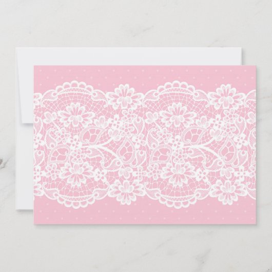 Lingerie rose douche invitation dentelle en tablea (Dos)