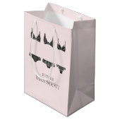 Lingerie Roze en Zwarte Bruidsdouche Medium Cadeauzakje (Voorkant Gekanteld)