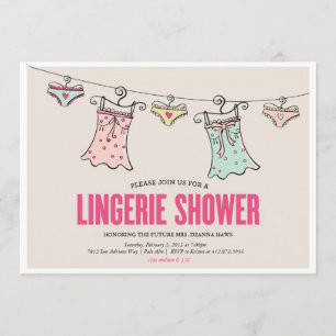 Lingerie Shower Bachelorette Party Wedding Shower Kaart