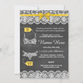 Lingerie Shower Bridal Party Gold Bow Lace Invite Kaart (Voorkant)