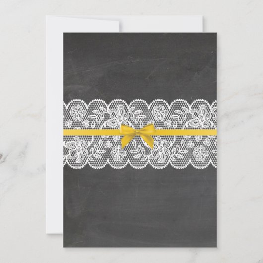 Lingerie Shower Bridal Party Gold Bow Lace Invite Kaart (Achterkant)