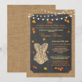 Lingerie Shower Bridal Party Herfst Corset nodigt  Kaart (Voorkant / Achterkant)