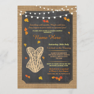 Lingerie Shower Bridal Party Herfst Corset nodigt  Kaart