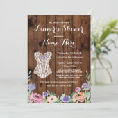 Lingerie Shower Bridal Party Invitation Floral (Debout devant)