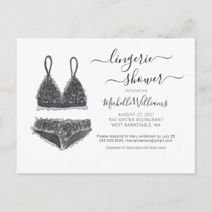 Lingerie Shower Bridal Shower-uitnodiging Briefkaart