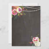 Lingerie Shower Chalk Corset Flowers nodigt roze u Kaart (Achterkant)