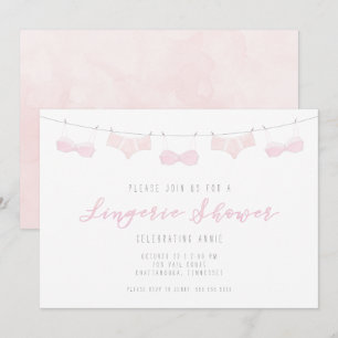 Lingerie Shower Invitation - Waterverf Kaart