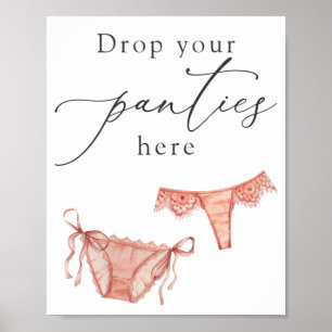 Lingerie Shower Laat Je Slipje Hier Hangend Bord Poster