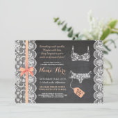 Lingerie Shower nodigt koraal uit om te kiezen Kaart (Staand voorkant)