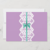 Lingerie Shower Noite Paarse Bridal Party Lace Kaart (Achterkant)