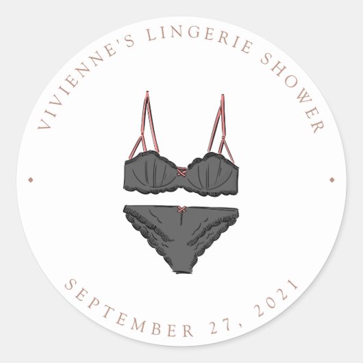 Lingerie Shower Ronde Sticker (Voorkant)