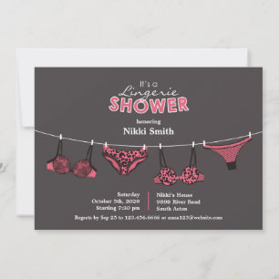 Lingerie Vrijgezellenfeest Flat Invitation Kaart