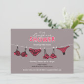 Lingerie Vrijgezellenfeest Flat Invitation Kaart (Staand voorkant)
