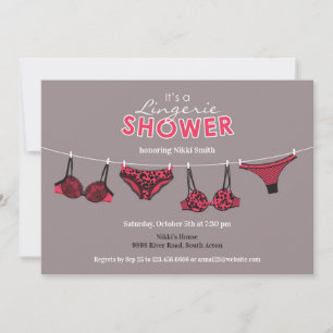 Lingerie Vrijgezellenfeest Flat Invitation Kaart