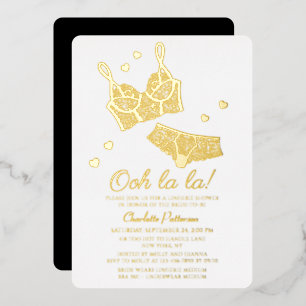 Lingerie Vrijgezellenfeest Panty Bachelorette Folie Uitnodiging