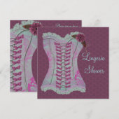 Lingerie Vrijgezellenfeest Plum Blauwgroen Corset  Kaart (Voorkant / Achterkant)