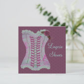 Lingerie Vrijgezellenfeest Plum Blauwgroen Corset  Kaart (Staand voorkant)