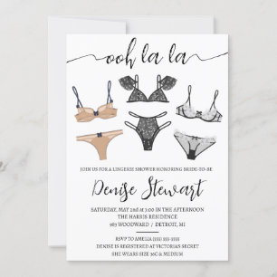 Lingeriedouche, zwart, bruin, blauw, Vrijgezellenf Kaart