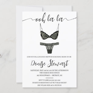 Lingeriedouche, Zwart-wit, Vrijgezellenfeest Kaart