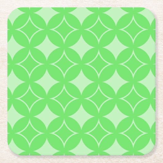 Linggroen scheepspatroon vierkante kartonnen onderzetter (Voorkant)