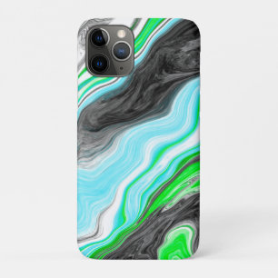 Linggroene en blauwe marmer zoals Swirls iPhone 11 Pro Hoesje