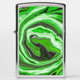 Linggroene en zwarte marmer zoals Swirls Fluid Art