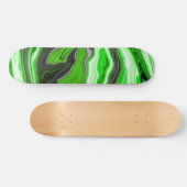 Linggroene en zwarte marmer zoals Swirls Fluid Art Skateboard (Horizontaal)
