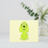 Linggroene hond. Cute Hound Cartoon. Briefkaart (Staand voorkant)