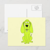 Linggroene hond. Cute Hound Cartoon. Briefkaart (Voorkant / Achterkant)