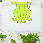 Linggroene hond. Cute Hound Cartoon. Theedoek (Gevouwen)