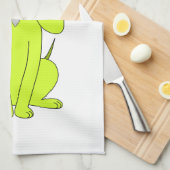 Linggroene hond. Cute Hound Cartoon. Theedoek (Quarter Fold)