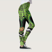 Linggroene Paarse poka Dots Sugar Skull Leggings (Rechts)