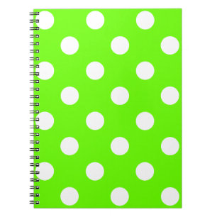 Linggroene polka stikt nagelontwerp voor de lente notitieboek