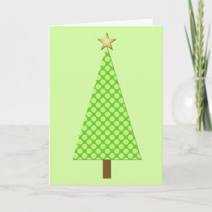Linggroene polka stip moderne kerstboom feestdagen kaart