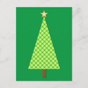 Linggroene polka stip moderne kerstboom feestdagenkaart