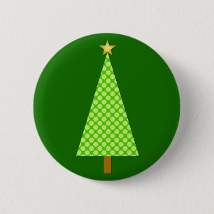 Linggroene polka stip moderne kerstboom ronde button 5,7 cm