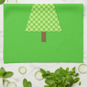 Linggroene polka stip moderne kerstboom theedoek (Gevouwen)