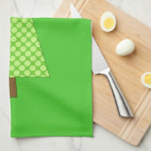 Linggroene polka stip moderne kerstboom theedoek (Quarter Fold)