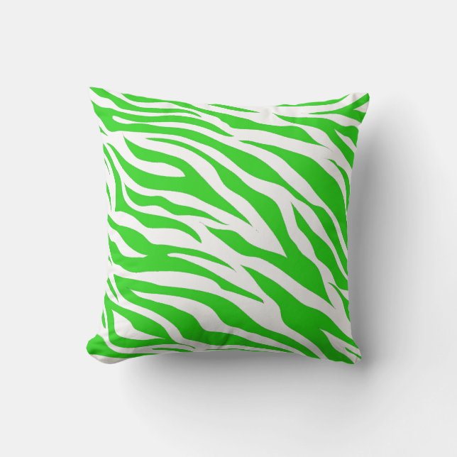 Linggroene witte zebrastripes Vaste dierlijke afdr Kussen (Voorkant)