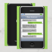 Linggroene/zwarte Smart Phone feestdag Kaart (Voorkant / Achterkant)