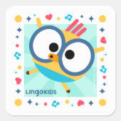 Lingokids Feest met Billy Vierkante Sticker (Voorkant)