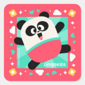 Lingokids Feest met Elliot Vierkante Sticker (Voorkant)